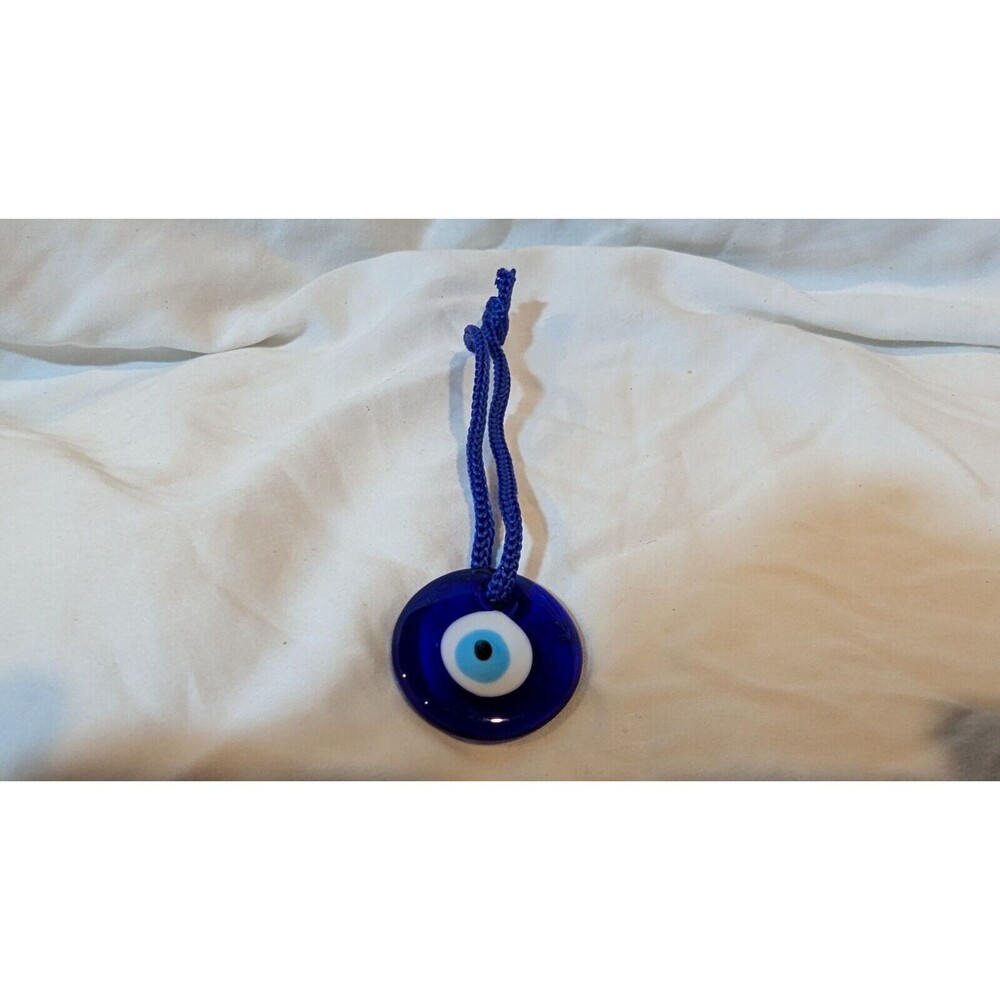 Evil Eye Protection Good Luck Charm Wall Hanging, car pendant 1.5" Diameter Blue